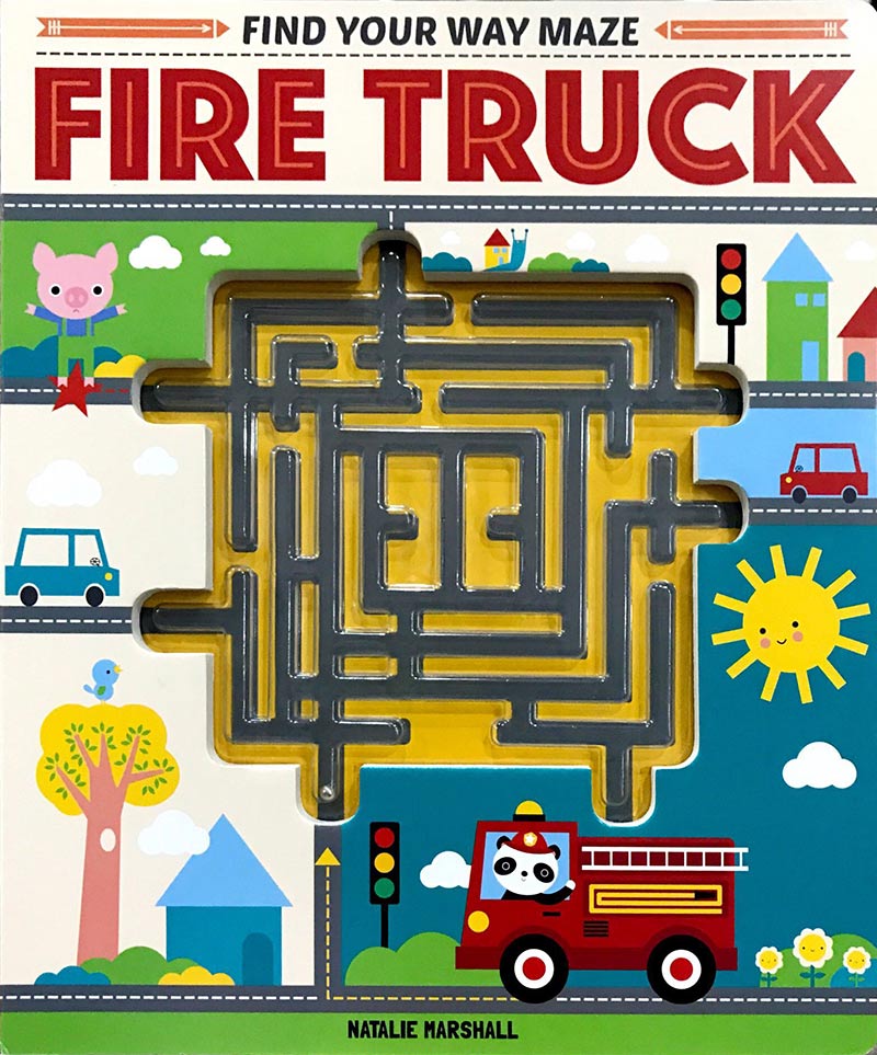 find your way maze fire truck