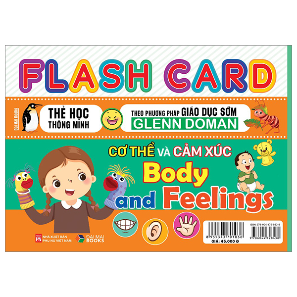 flash card - thẻ học thông minh theo phương pháp giáo dục sớm glenn doman - cơ thể và cảm xúc - body and feelings