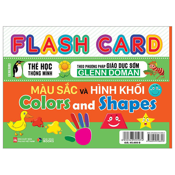 flash card - thẻ học thông minh theo phương pháp giáo dục sớm glenn doman - màu sắc và hình khối - colors and shapes