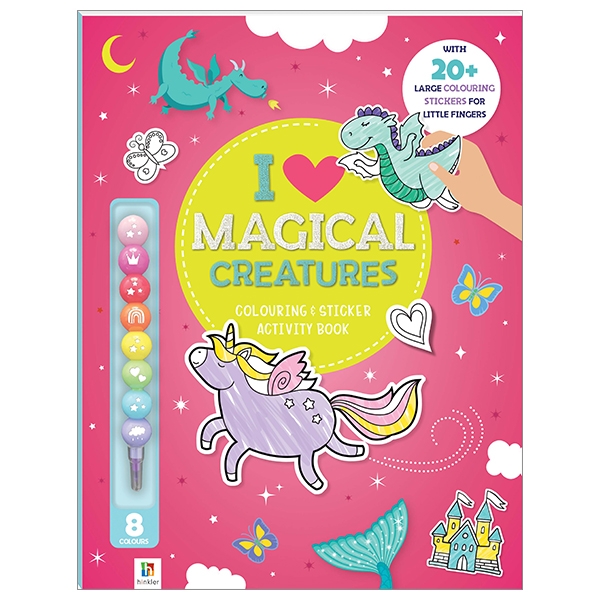 i love magical creatures: colouring & activity book