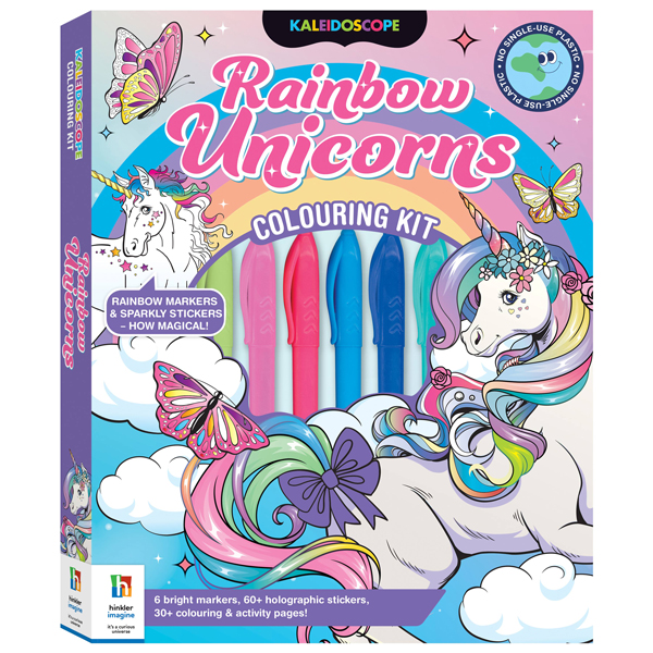 kaleidoscope colouring kit rainbow unicorns