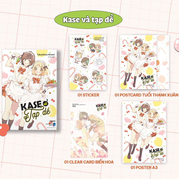 kase và tạp dề - tặng kèm postcard hai mặt “tuổi thanh xuân” + sticker chibi + clearcard “biển hoa” + poster a3