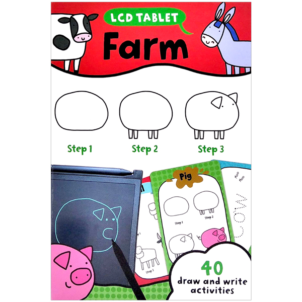 lcd tablet & flashcards - farm