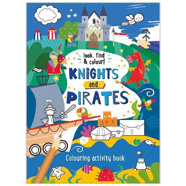 look find & colour - knights and pirates