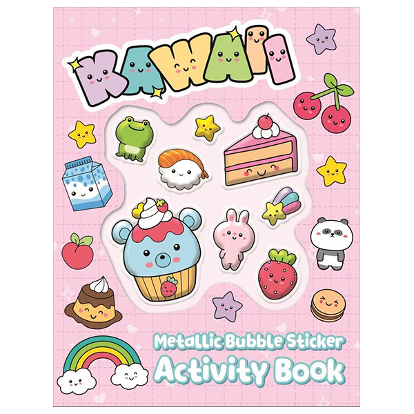 metallic bubble sticker activity book - kawaii