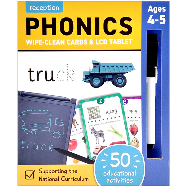 reception wipe clean cards & lcd tablet: phonics