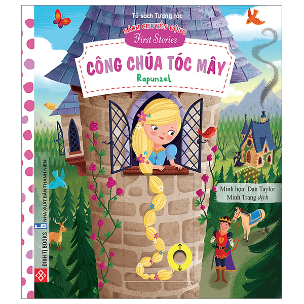 sách chuyển động - first stories - công chúa tóc mây - rapunzel - bìa cứng