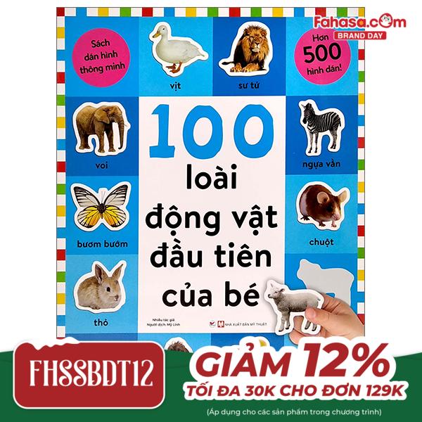 sách dán hình thông minh - 100 loài động vật đầu tiên của bé