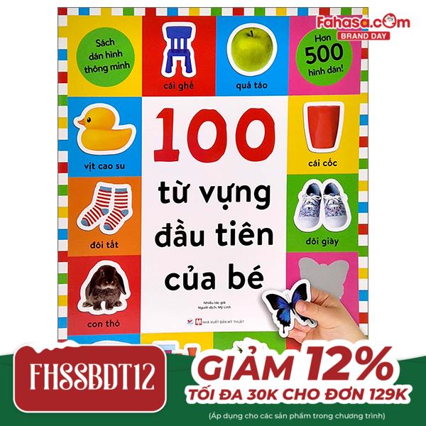 sách dán hình thông minh - 100 từ vựng đầu tiên của bé