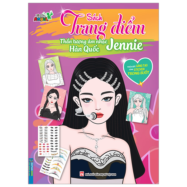 sách trang điểm thần tượng âm nhạc hàn quốc - jennie -thỏa sức sáng tạo cùng sticker trong suốt