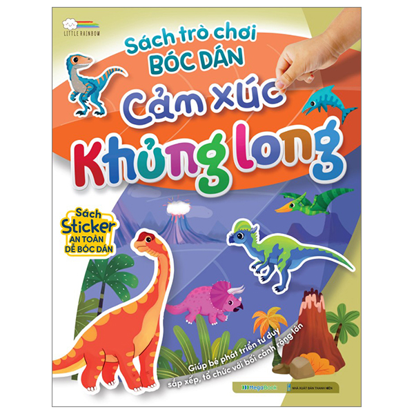 sách trò chơi bóc dán cảm xúc - khủng long