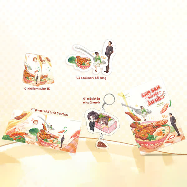 Sam Sam Den Day An Nao - Ban Dac Biet - Tang Kem Moc Khoa Mica 2 Manh + Bookmark Be Hinh To Com + Bookmark Be Hinh Sam Sam + Bookmark Be Hinh Phong Dang + Card Lenticular + Poster