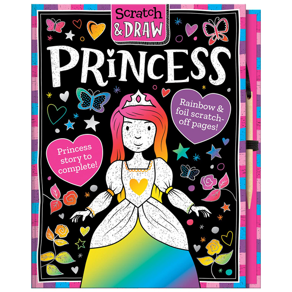 scratch & draw princess - scratch art activity book