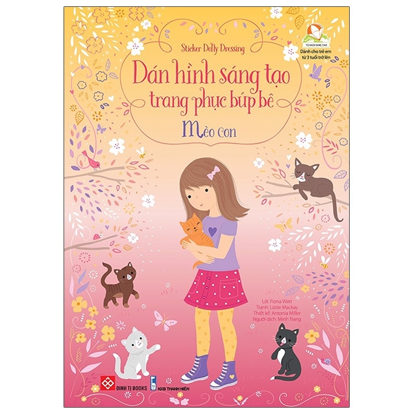 sticker dolly dressing - dán hình sáng tạo trang phục búp bê - mèo con