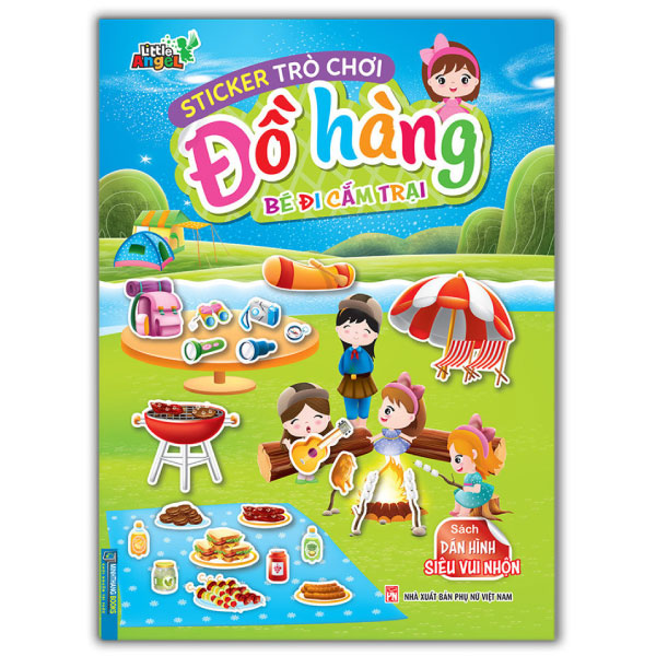 sticker trò chơi đồ hàng - bé đi cắm trại