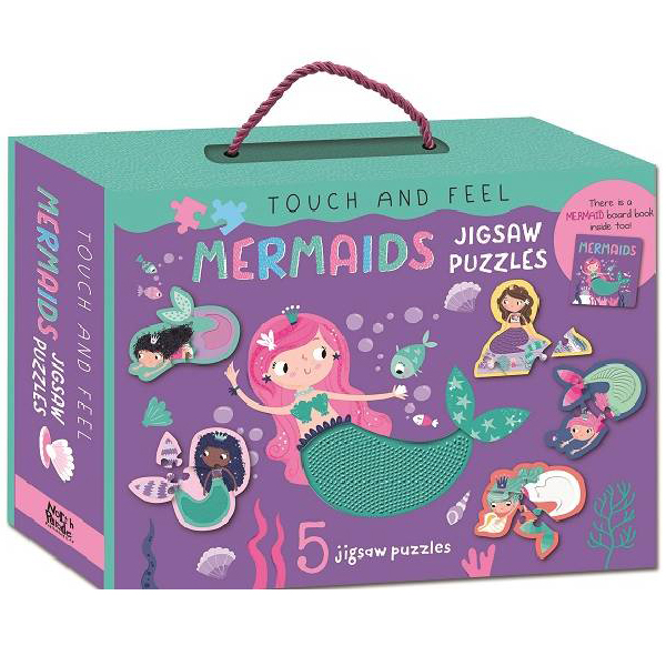 touch and feel jigsaw puzzles boxset - mermaids (5 jigsaw puzzles)