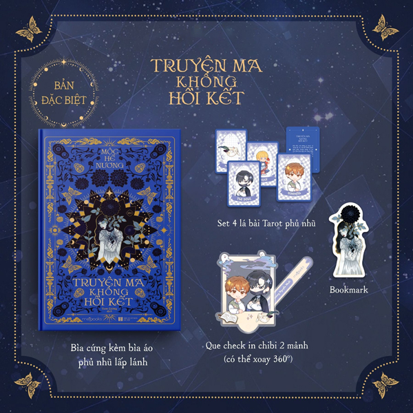 Truyện Ma Không Hồi Kết (Tái Bản 2025) - Bản Đặc Biệt - Bìa Cứng - Tặng Kèm Bookmark Cán Màng Lụa Ánh Ngọc Trai + Set 4 Lá Bài Tarot + Que Check-In Chibi