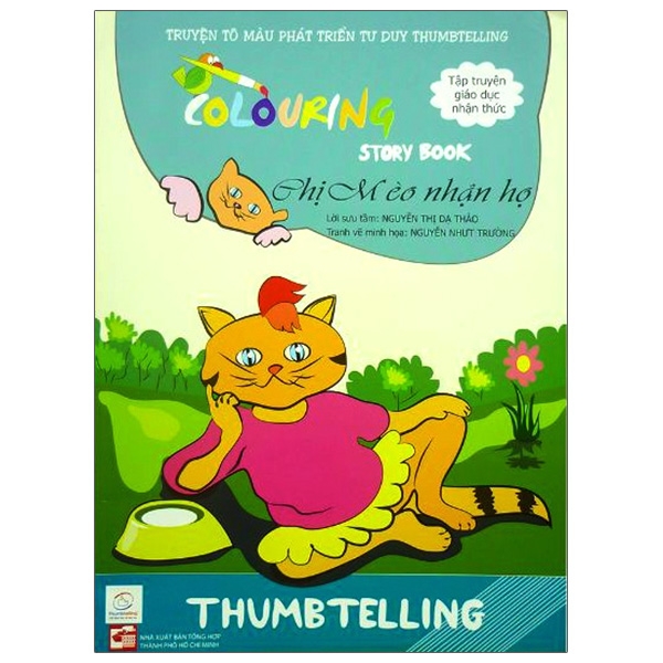 truyện tô màu phát triển tư duy thumbtelling - chị mèo nhận họ