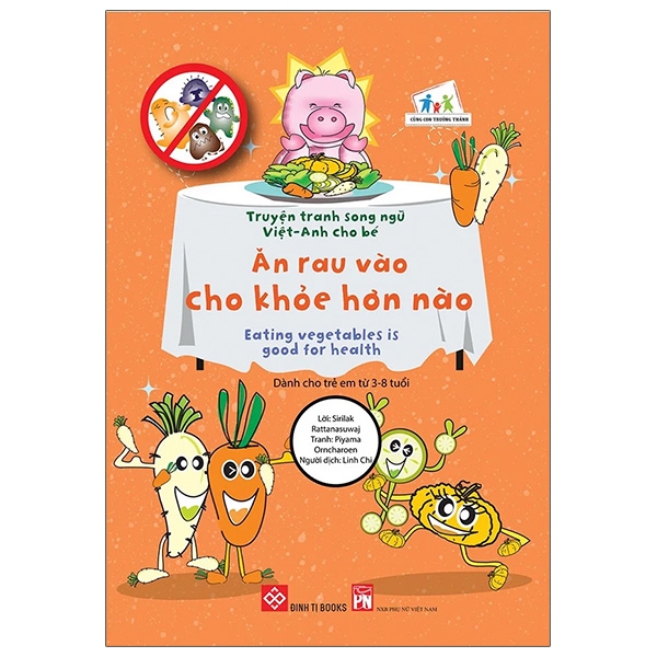 truyện tranh song ngữ việt - anh cho bé - eating vegetables is good for health - ăn rau vào cho khỏe hơn nào