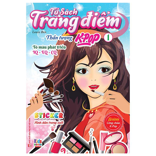 tủ sách trang điểm - thần tượng k-pop - tập 1 - sticker hình dán trong suốt