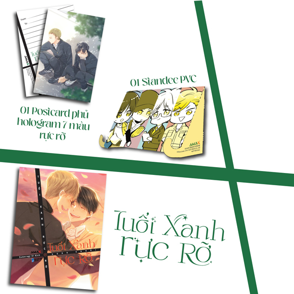 tuổi xanh rực rỡ - tặng kèm bìa áo + postcard cán hologram + standee chibi pvc