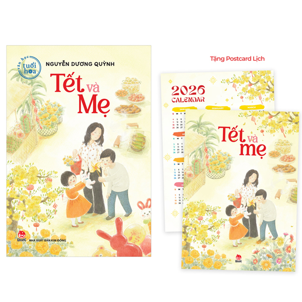 Van Hoc Tuoi Hoa - Tet Va Me - Tang Kem Postcard Lich