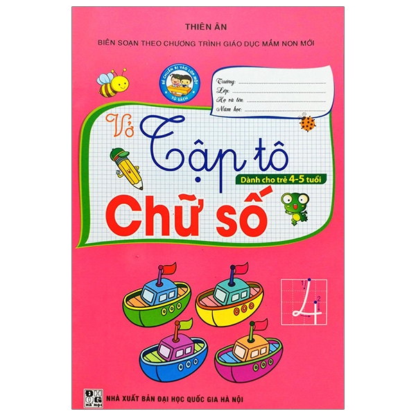 vở tập tô chữ số - dành cho trẻ 4-5 tuổi